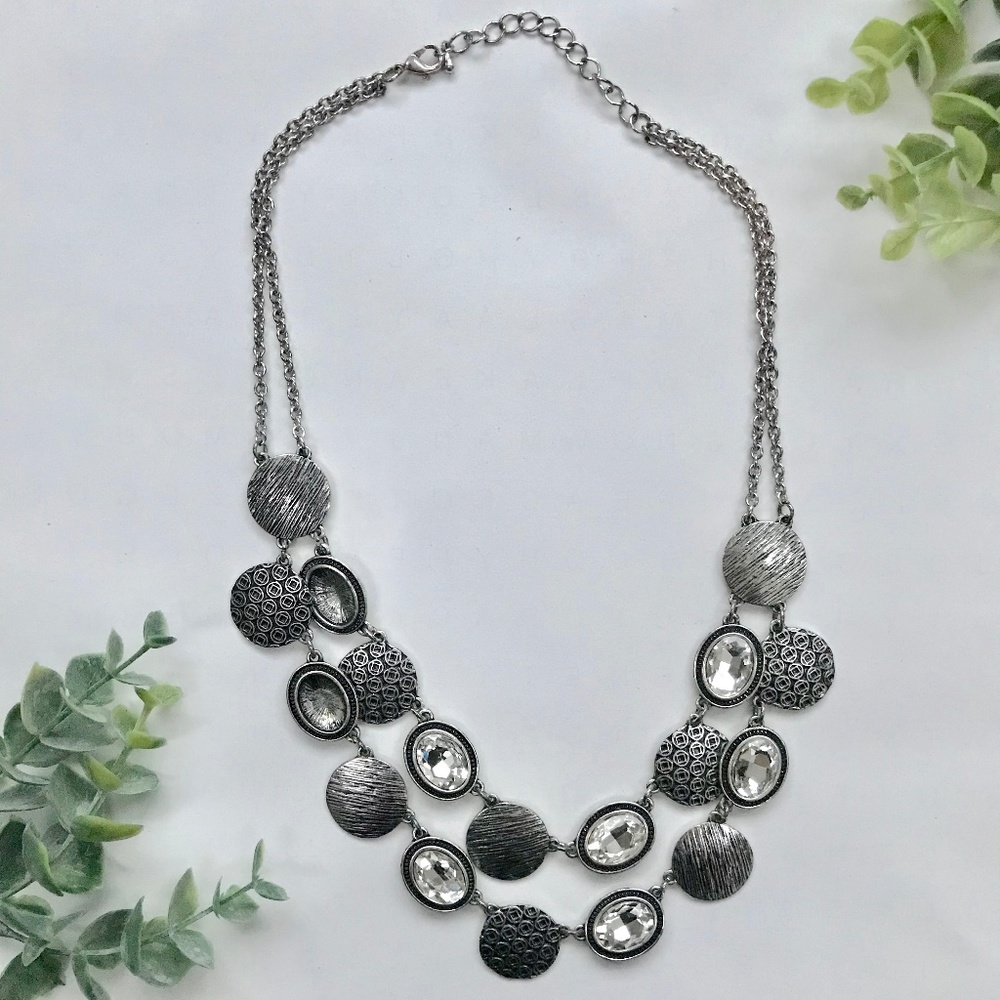Statement Necklace Silvertone